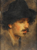 Portrait study of a young gentleman by Ludwig Knaus — male oil painting wall art, Realism