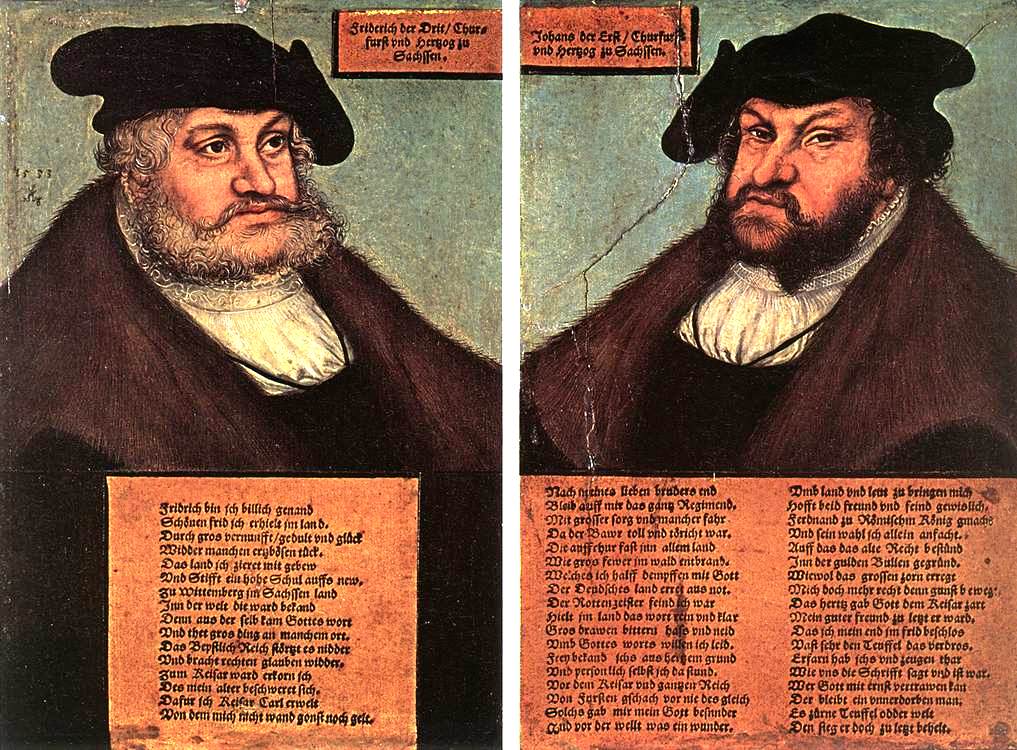 Portraits of Johann I and Frederick III the wise, Electors of Saxony - Lucas Cranach the Elder