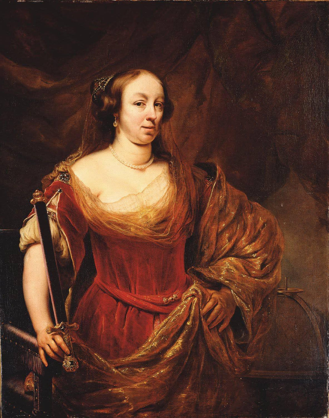 Portret Królowej Ludwiki Marii Gonzagi De Nevers by Ferdinand Bol — hand-painted portrait oil painting reproduction on canvas