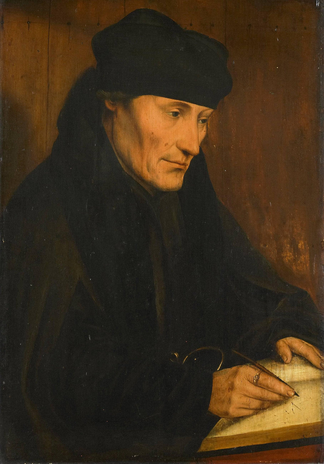 Portret Van Desiderius Erasmus by Quentin Matsys — hand-painted portrait oil painting reproduction on canvas