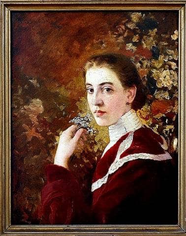 Portrait of a Young Woman by Ivan MrkviÑka — hand-painted portrait oil painting reproduction on canvas