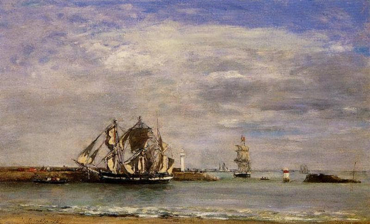 Portrieux by Eugene Boudin — hand-painted architectural oil painting reproduction on canvas