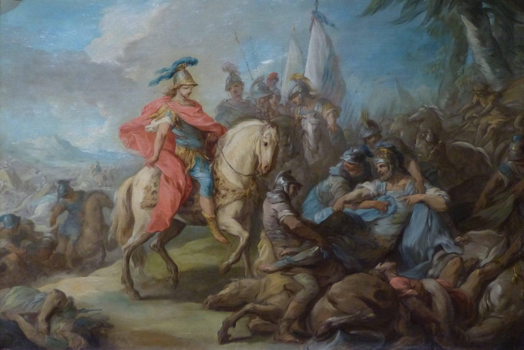 Porus Defeated by Alexander by Charles-Andre van Loo (Carle van Loo) — hand-painted cultural oil painting reproduction on canvas