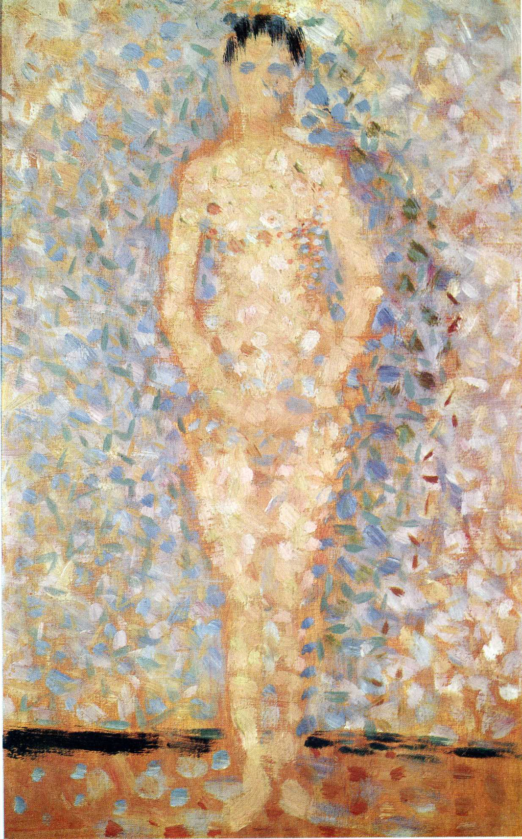 Poseur standing, front view, study for "Les poseuses" by Georges Seurat — hand-painted abstract oil painting reproduction on canvas