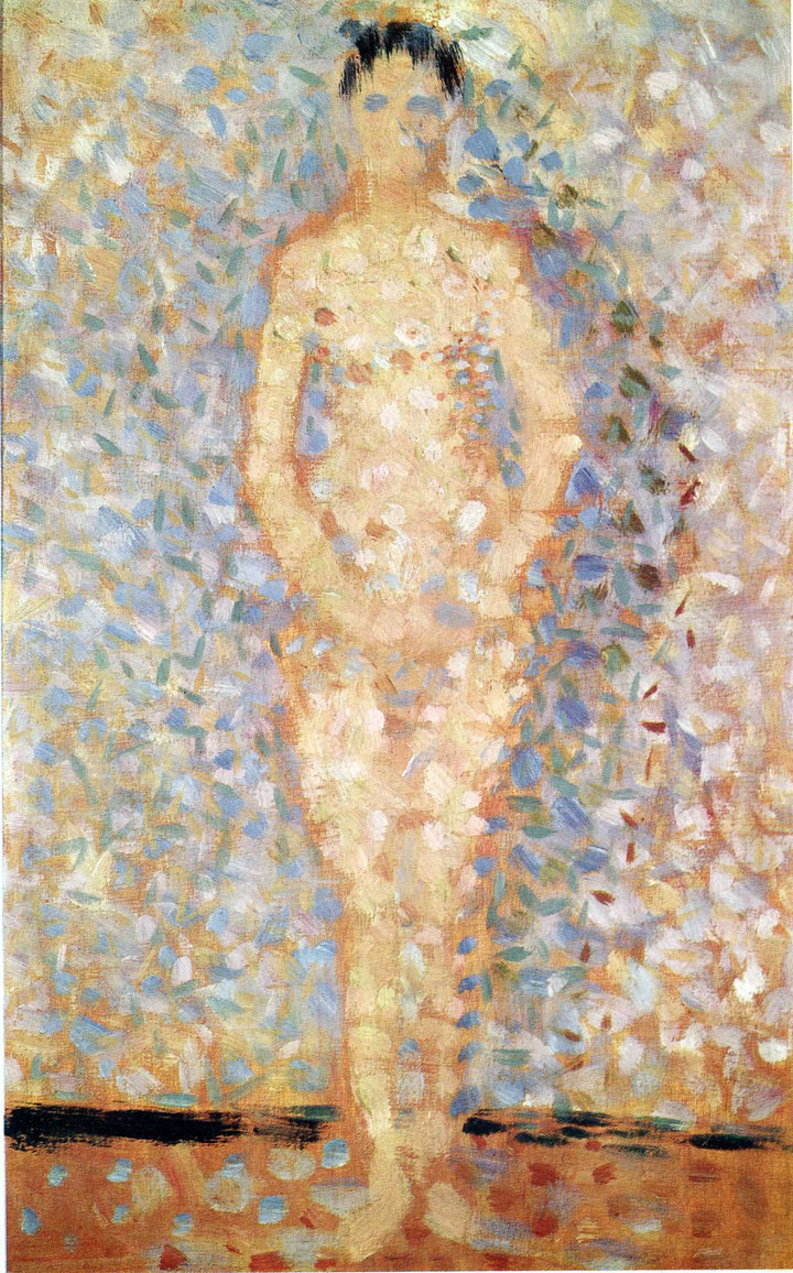 Poseur standing, front view, study for "Les poseuses" by Georges Seurat — hand-painted abstract oil painting reproduction on canvas