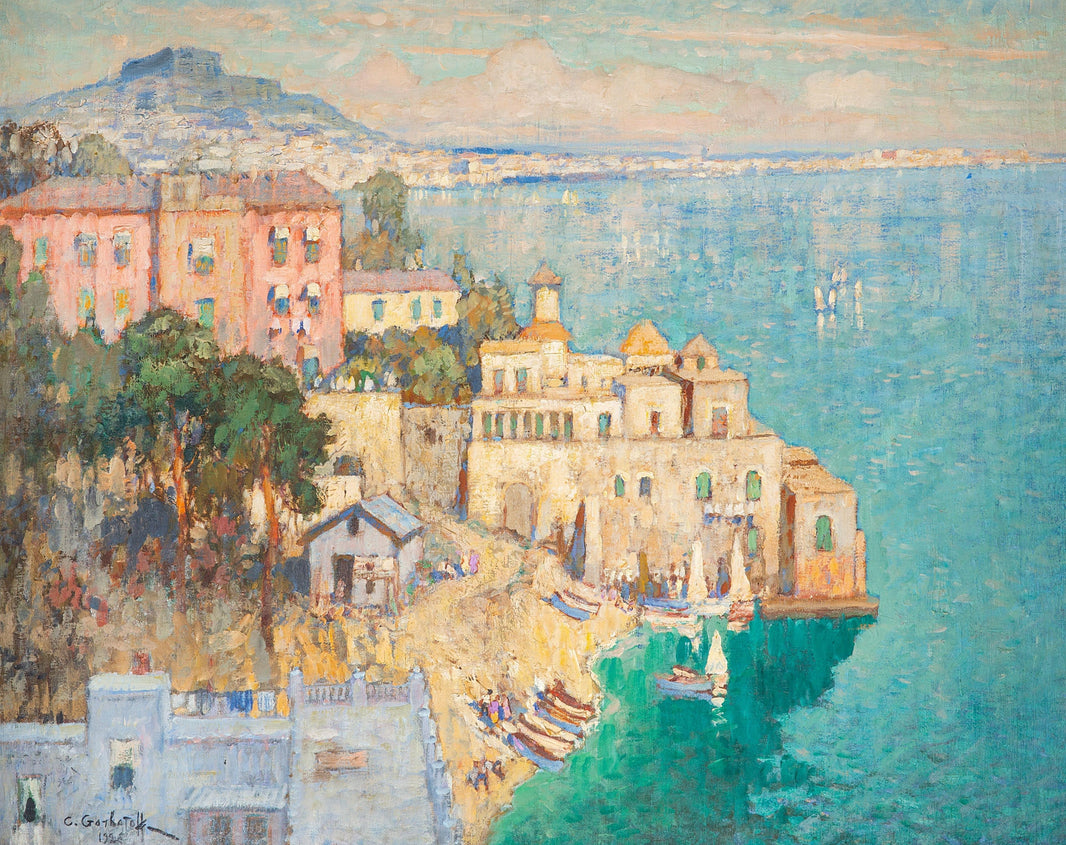 Posillipo, Naples by Konstantin Gorbatov — hand-painted landscape oil painting reproduction on canvas