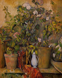 Potted Plants by Paul Cezanne — hand-painted botanical oil painting reproduction on canvas