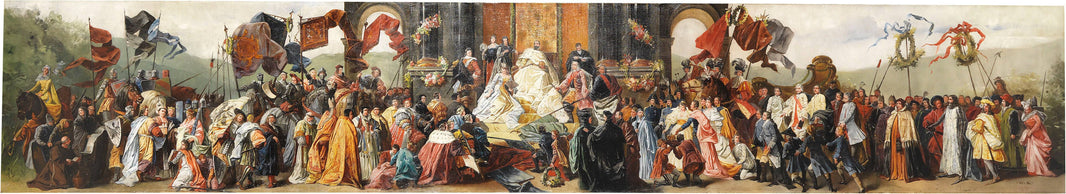 Prachtvolle Huldigungsszene by Wilhelm von Kaulbach, hand-painted cultural oil painting reproduction on canvas