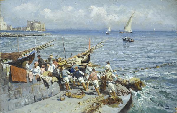 Fishermen in Naples - Attilio Pratella