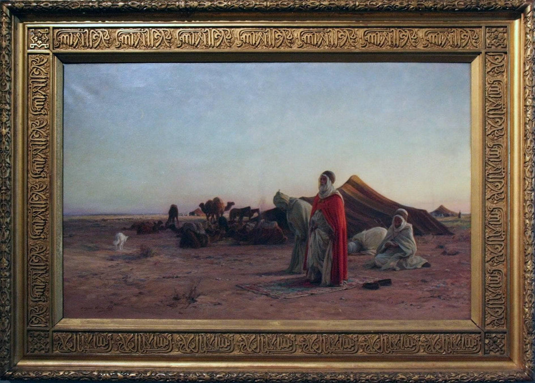 Prayer in the Desert by Eugène Girardet — hand-painted landscape oil painting reproduction on canvas