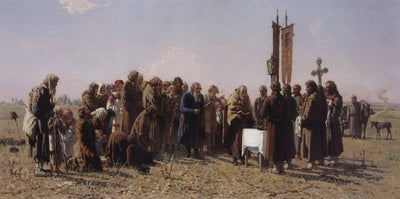 Prayer in time of drought by Grigoriy Myasoyedov, oil painting reproduction