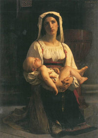 Prayer to The Virgin by William-Adolphe Bouguereau — hand-painted portrait oil painting reproduction on canvas