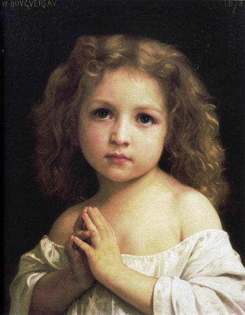 Prayer by William-Adolphe Bouguereau — hand-painted portrait oil painting reproduction on canvas
