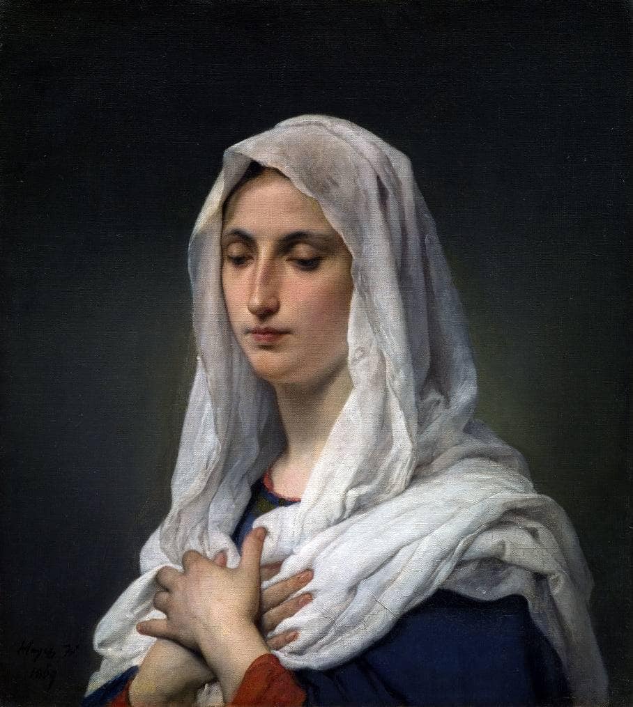 Praying woman by Francesco Hayez — hand-painted portrait oil painting reproduction on canvas