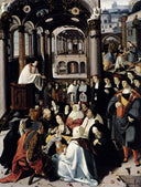 Preaching in the Church by Lucas van Leyden — hand-painted cultural oil painting reproduction on canvas