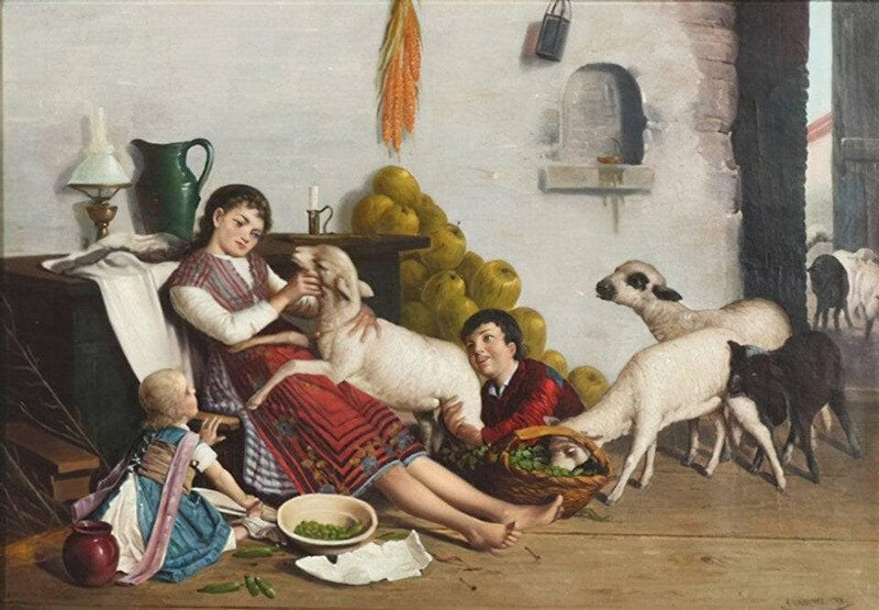 Prepping the vegetables on gallery wrap