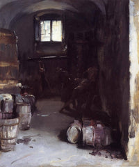 Pressing the Grapes Florentine Wine Cellar by John Singer Sargent — hand-painted still oil painting reproduction on canvas