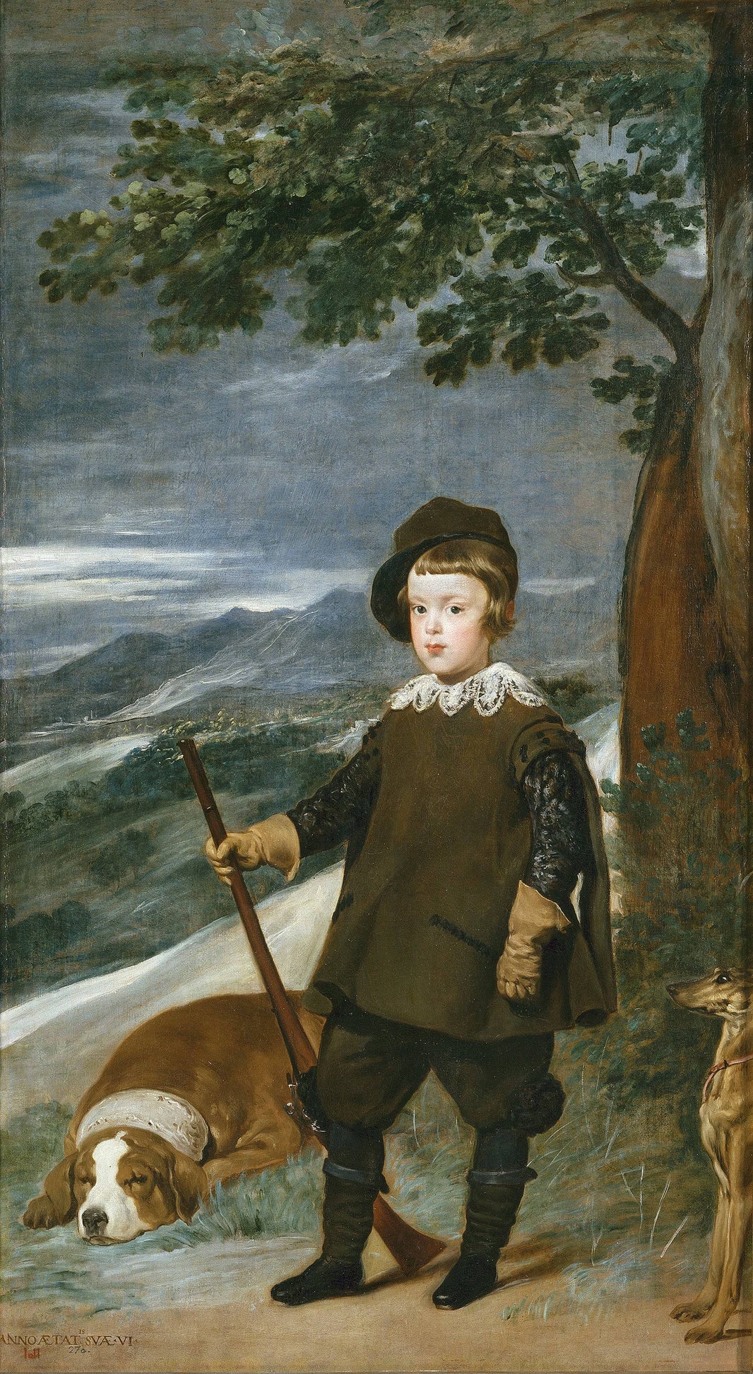 Prince Balthasar Carlos dressed as a Hunter by Diego Velazquez, hand-painted animal oil painting reproduction on canvas