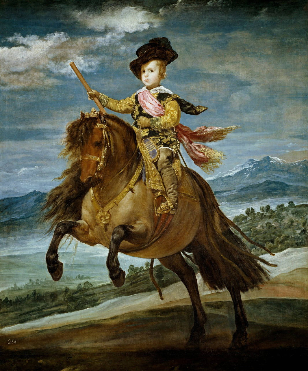 Prince Balthasar Carlos on horseback by Diego Velazquez — hand-painted animal oil painting reproduction on canvas