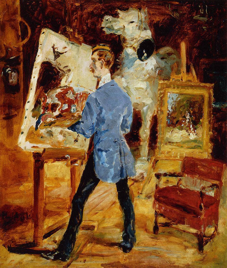 Princeteau in His Studio by Henri de Toulouse-Lautrec — hand-painted portrait oil painting reproduction on canvas