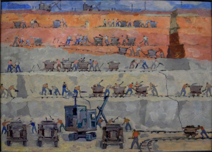 Processing gumbrine in the vicinity if Kutaisi by David Kakabadze — hand-painted abstract oil painting reproduction on canvas