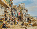 Procession in Jaffa by Gustav Bauernfeind — urban oil painting wall art, Orientalism