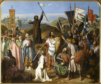 Procession of the Crusaders led by Pierre l'Ermite and Godefroy de Bouillon by Jean Victor Schnetz — hand-painted cultural oil painting reproduction on canvas