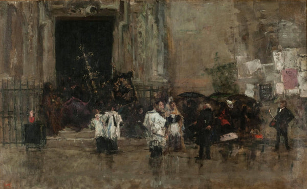 Procession surprised by the rain