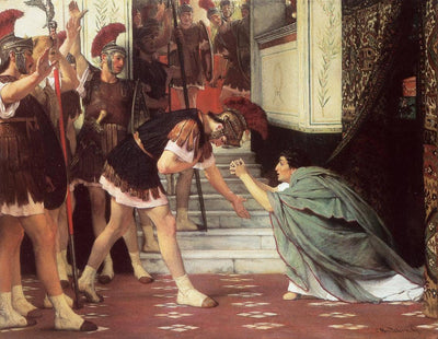 Proclaiming Claudius Emperor in living room