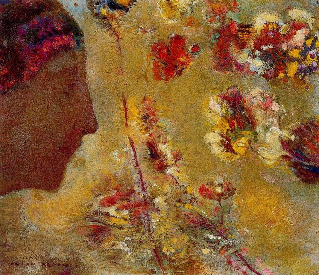 Profile by Odilon Redon — hand-painted abstract oil painting reproduction on canvas