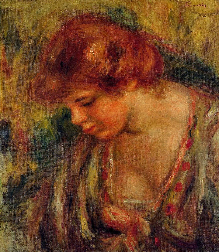 Profile of Andre Leaning Over by Pierre-Auguste Renoir — hand-painted portrait oil painting reproduction on canvas