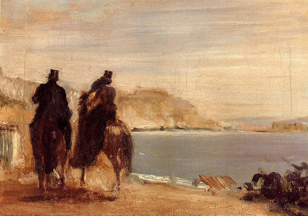 Promenade by the Sea by Edgar Degas — hand-painted animal oil painting reproduction on canvas