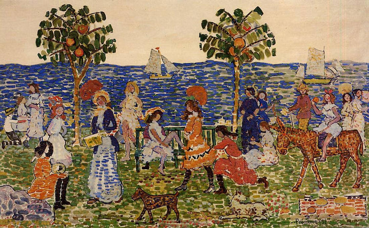 Promenade by Maurice Prendergast — hand-painted abstract oil painting reproduction on canvas