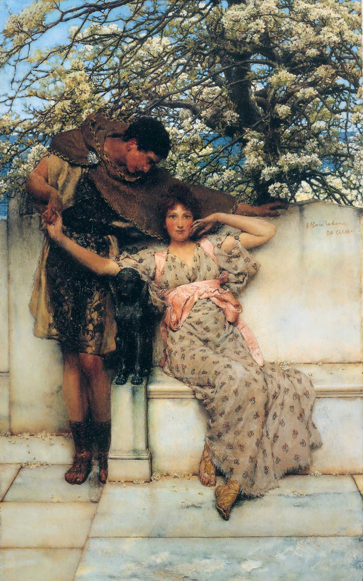 Promise of Spring by Sir Lawrence Alma-Tadema — hand-painted portrait oil painting reproduction on canvas