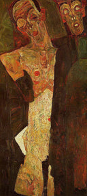 Prophets (Double Self Portrait) by Egon Schiele, male oil painting wall art, Expressionism