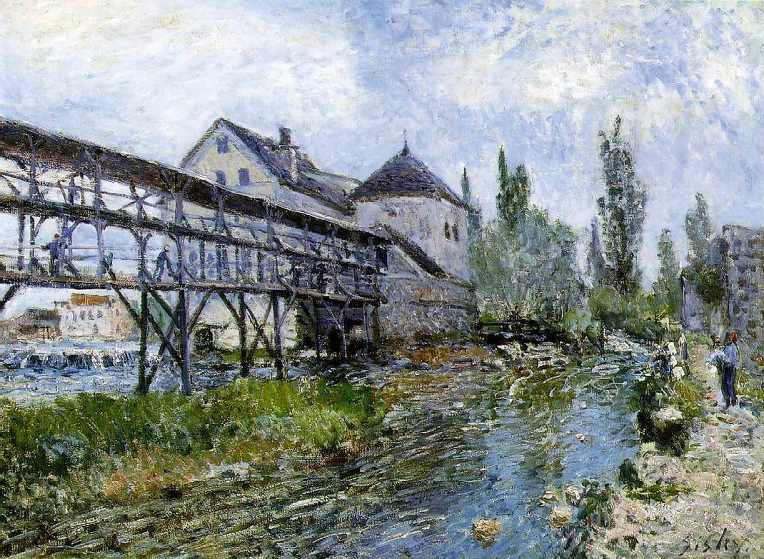 Provencher s Mill at Moret - Alfred Sisley