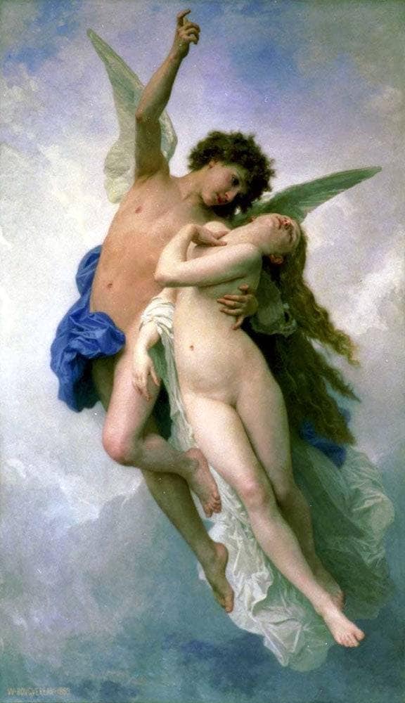 Psyche and Amour by William-Adolphe Bouguereau — hand-painted cultural oil painting reproduction on canvas