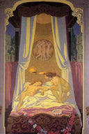 Psyche Discovers That Her Secret Lover Is Cupid by Maurice Denis — surrealism oil painting wall art, Symbolism