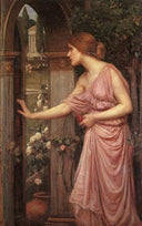 Psyche entering Cupid's Garden by John William Waterhouse — female oil painting wall art, Romanticism