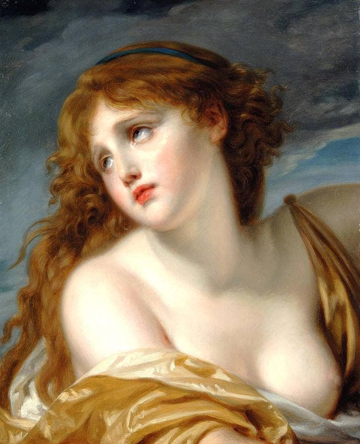 Psyche by Jean-Baptiste Greuze — hand-painted portrait oil painting reproduction on canvas