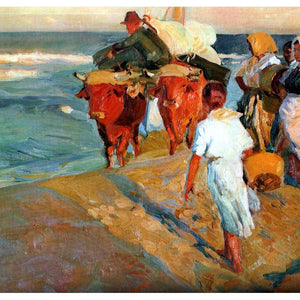 Pulling the Boat by Joaquín Sorolla — Oil Painting Reproduction