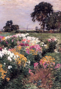 Purple, White and Gold by Willard Metcalf — hand-painted botanical oil painting reproduction on canvas