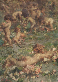 Putti Che Giocano by Vincenzo Irolli — hand-painted abstract oil painting reproduction on canvas
