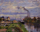 Quai du Pothuis, at Pontoise by Camille Pissarro — seascapes oil painting wall art, Impressionism