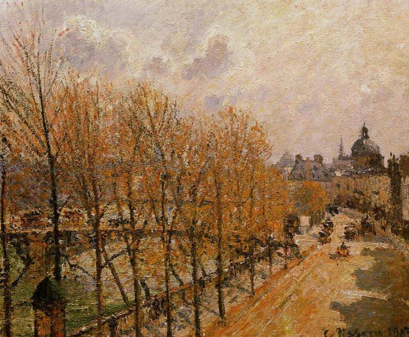 Quai Malaquais, Morning - Camille Pissarro