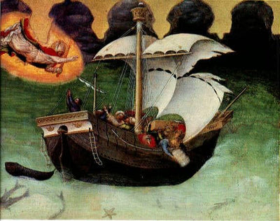 Quaratesi Altarpiece, St.Nicholas saves a storm tossed ship by Gentile da Fabriano — oil painting reproduction