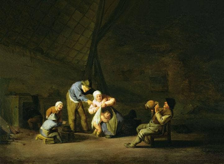 Quarrel by Adriaen van Ostade — hand-painted landscape oil painting reproduction on canvas