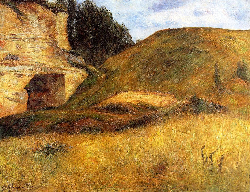 Quarry hole in the cliff by Paul Gauguin — hand-painted eco oil painting reproduction on canvas