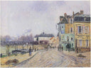 Quay on Oise in Pontoise by Gustave Loiseau — urban oil painting wall art, Post Impressionism