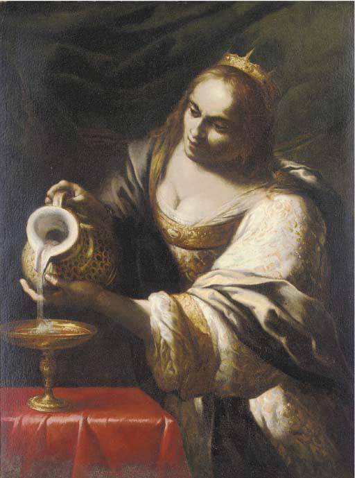 Queen Artemisia by Domenico Fiasella — hand-painted portrait oil painting reproduction on canvas
